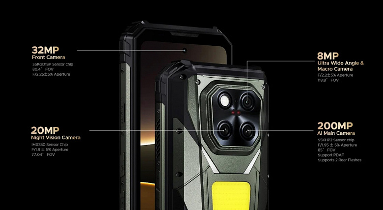 Неубиваемый смартфон с гигантской батареей 20&nbsp;500 мАч, 200-мегапиксельной камерой и лазерным дальномером. Doogee V Max LR вышел на глобальный рынок